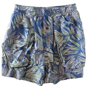 Tommy Bahama‎ Paradise Nation Blue Leaf Print Swim Shorts Sz L Tropical Lined